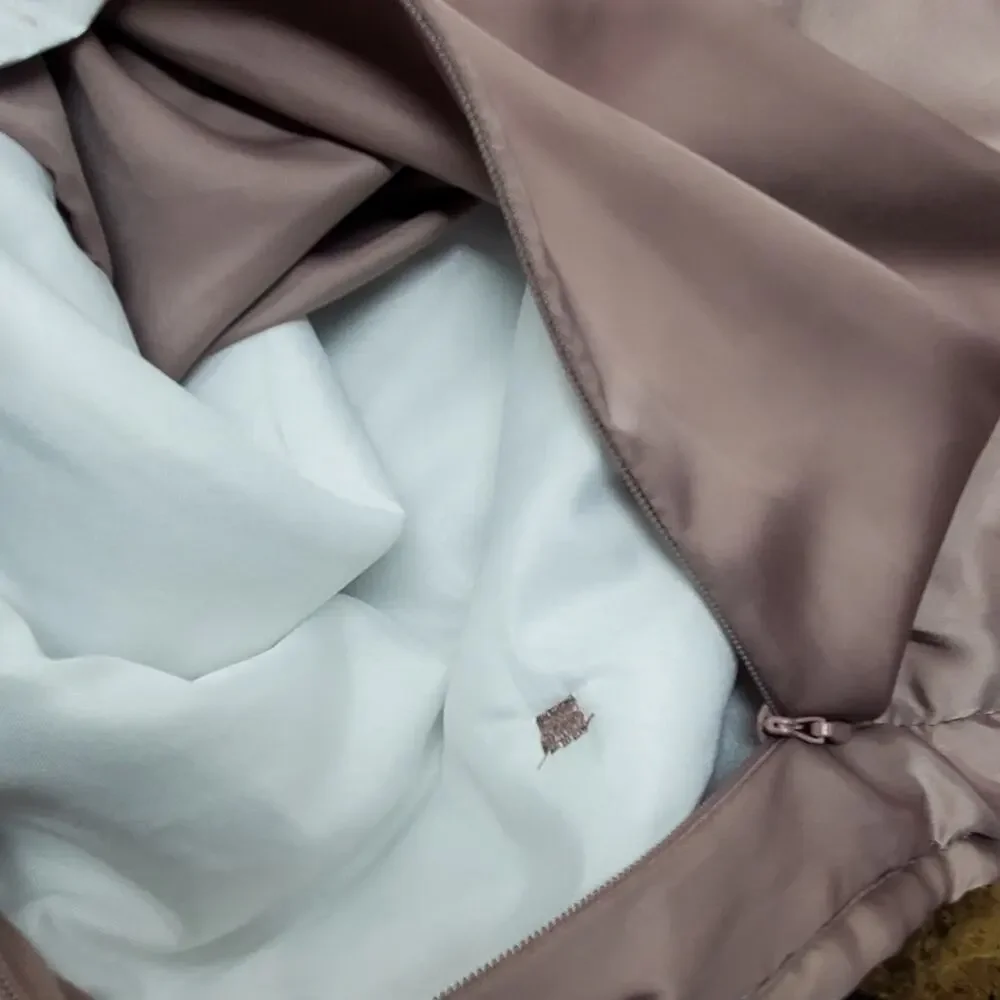Martha Stewart Tufted Satin Standard Sham 20 x 26 Silky Mauve Set of 2 NEW